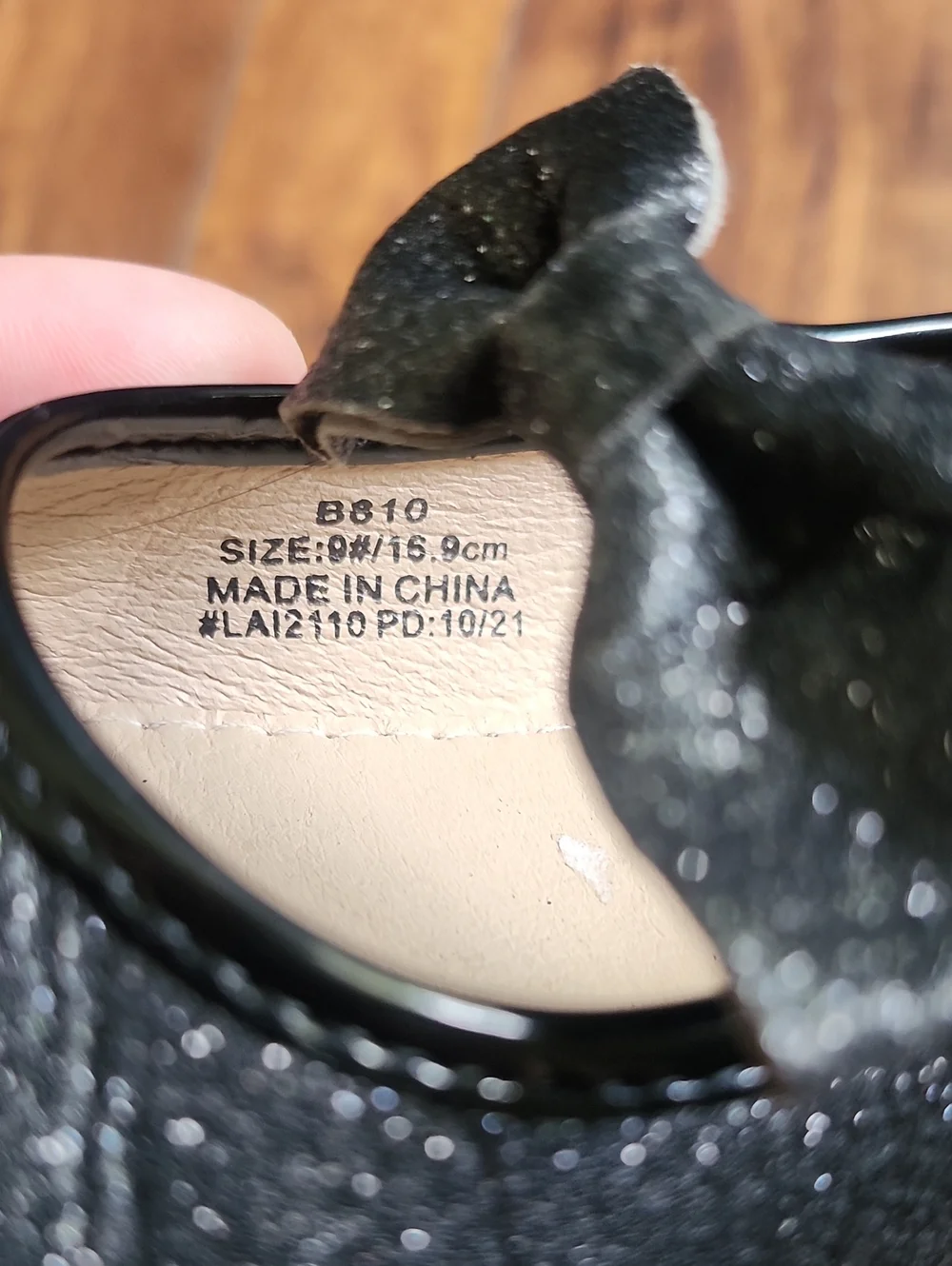 Felix & Flora Toddler Size 9 Black Glitter Bow Shoes